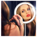 Espejo de maquillaje con aumento x10 y luz regulable