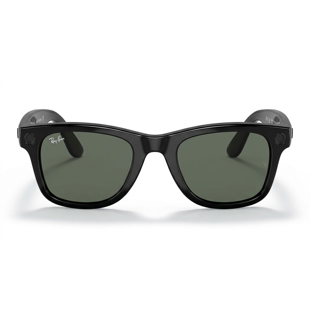 Gafas desde arriba sobre fondo blanco