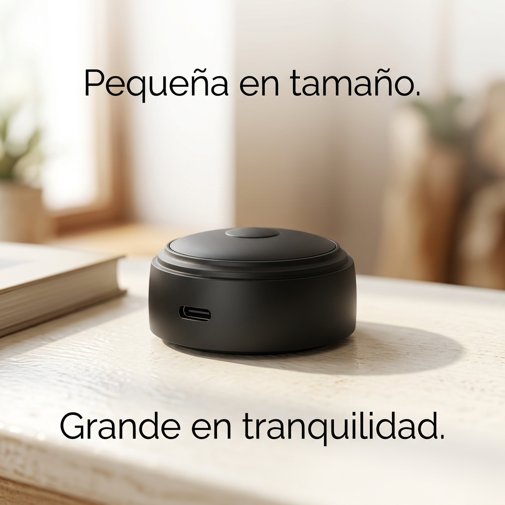 Imagen publicitaria de la mini cámara negra