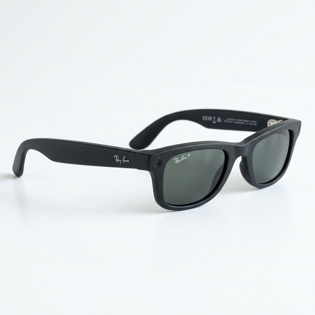 Lentes en ángulo sobre fondo blanco