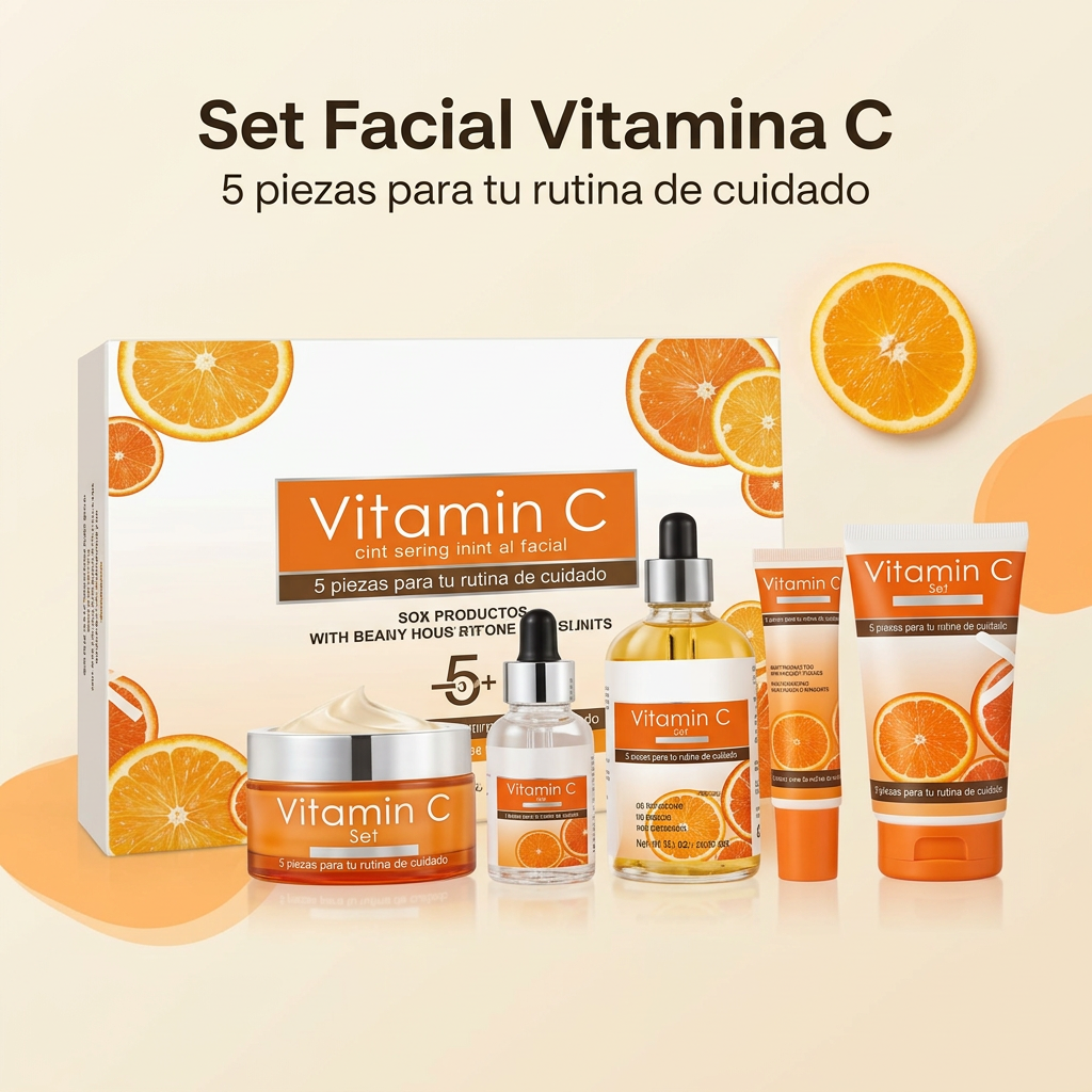 Set facial de vitamina C, presentación de producto